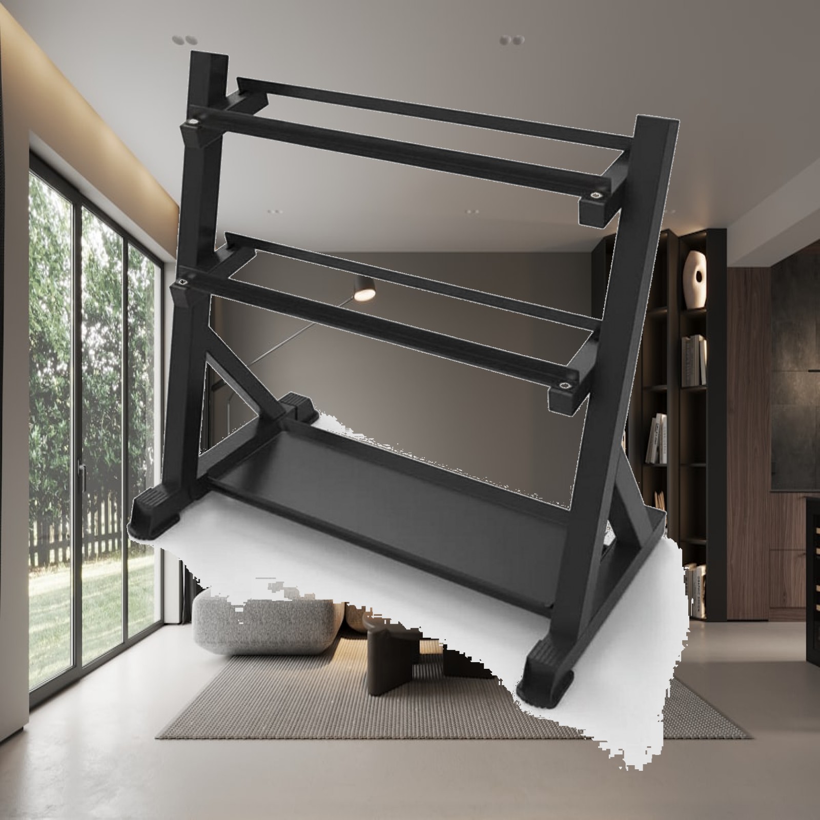 Home Gym Gym - 3단 덤벨랙, 공간 절약형 헥사곤 덤벨랙,