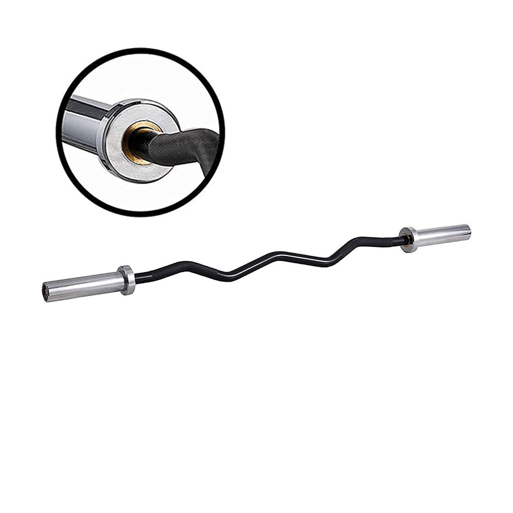 Barbell Curl Bar - 어깨 안정성을 위한 와이드 그립이 있는