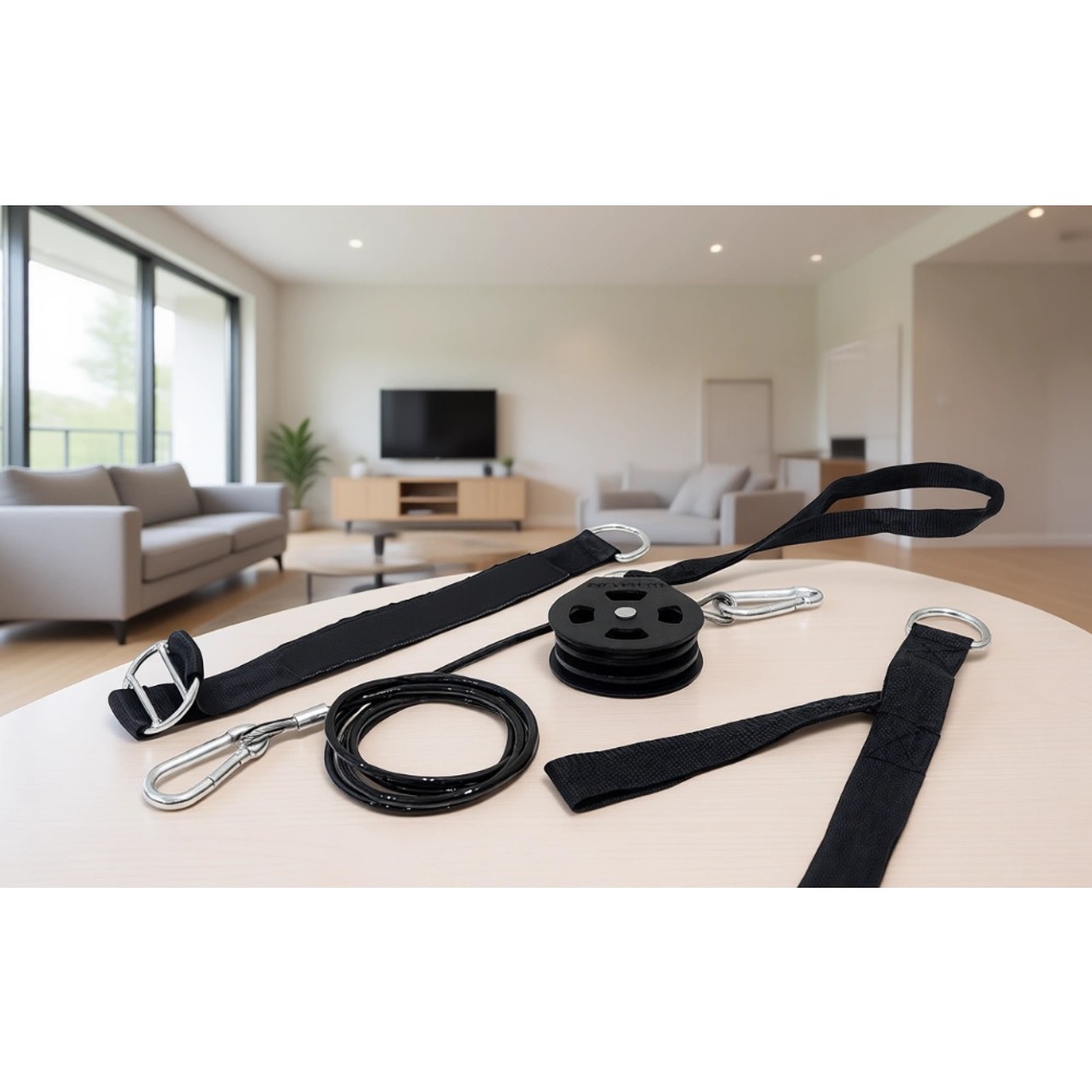 Home Gym Options - 휴대용 랫풀다운 머신 (옵션: 트라이셉 로프,