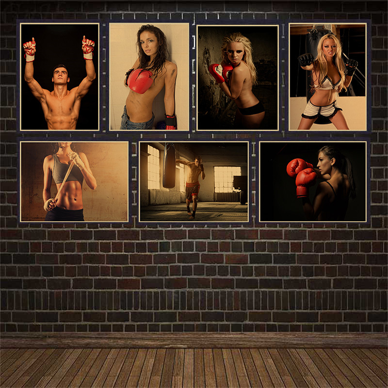 Home Gym Wallpaper - 크래프트 종이 페인팅 포스터, 복싱 피트니스