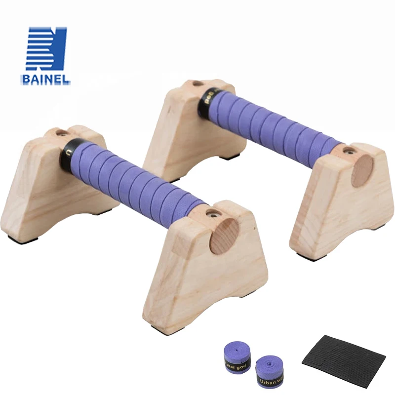 Push Up Stand Bar - 미끄럼 방지 목재 푸시 업 스탠드,