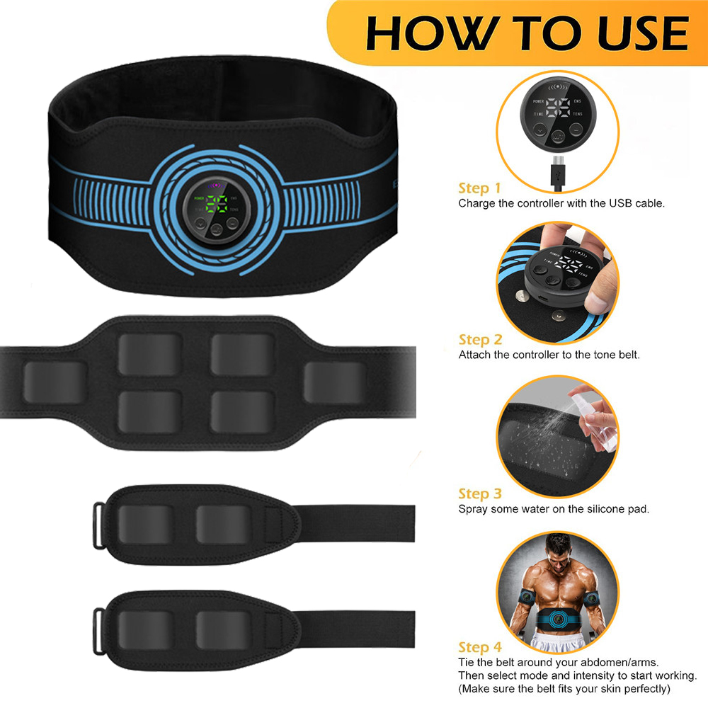 USB 충전식 복부 근육 트레이너 복부 토닝 벨트 근육 - Home Gym Options 리뷰 및 가격