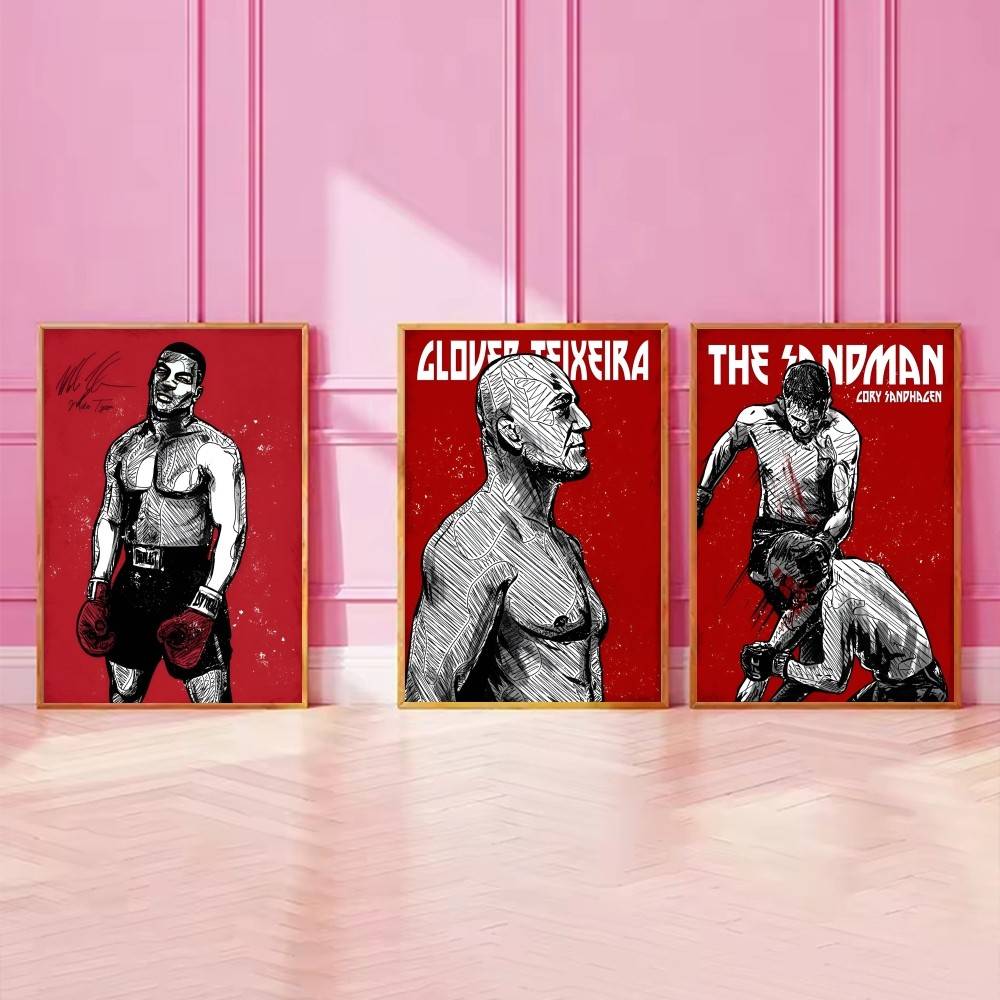 전투 선수 종이 포스터 그런지 파이터 초상화 영감을 주 - Home Gym Wallpaper 리뷰 및 가격