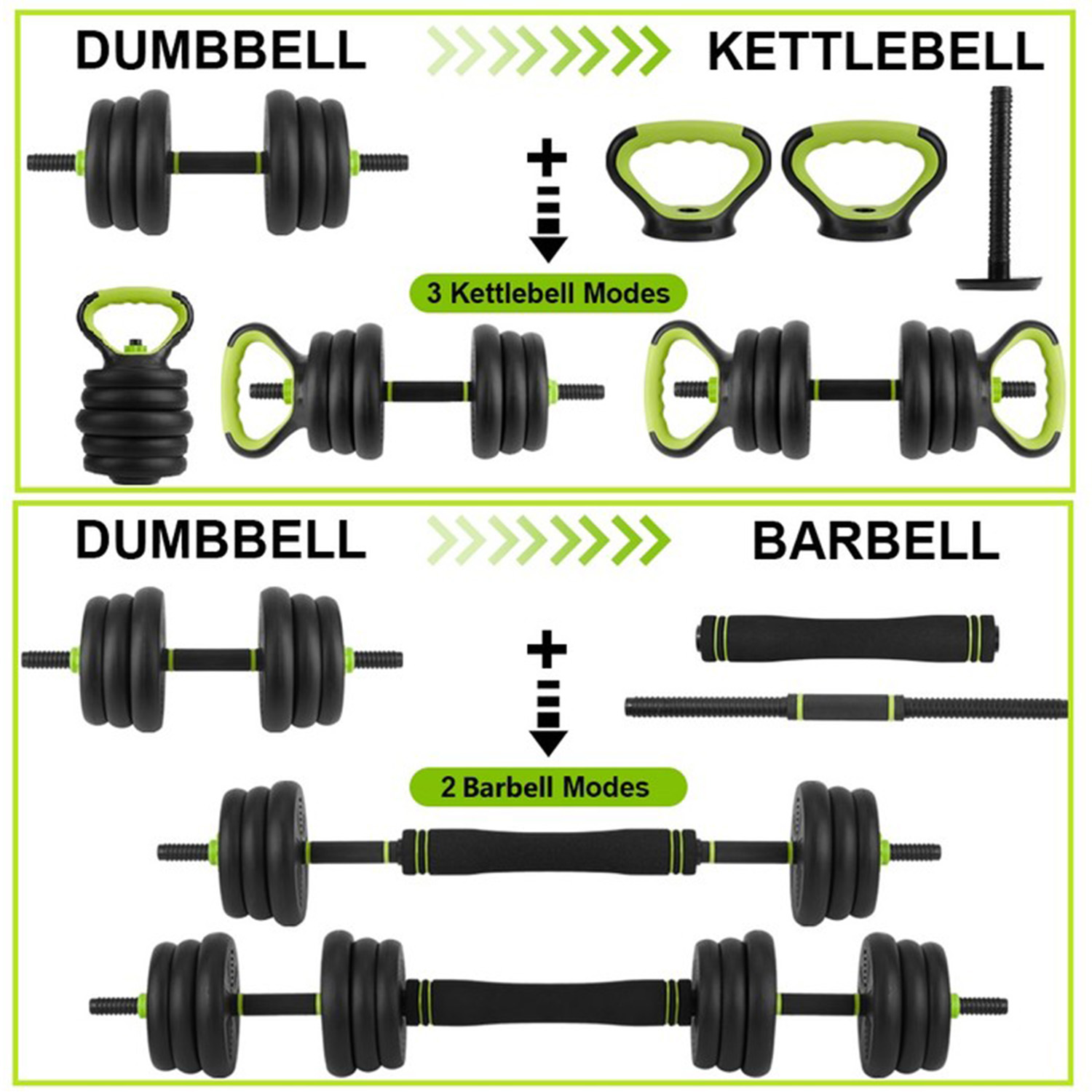 4 in 1 조절식 덤벨 세트, 44lbs 프리 웨이트 - Home Gym Options 리뷰 및 가격