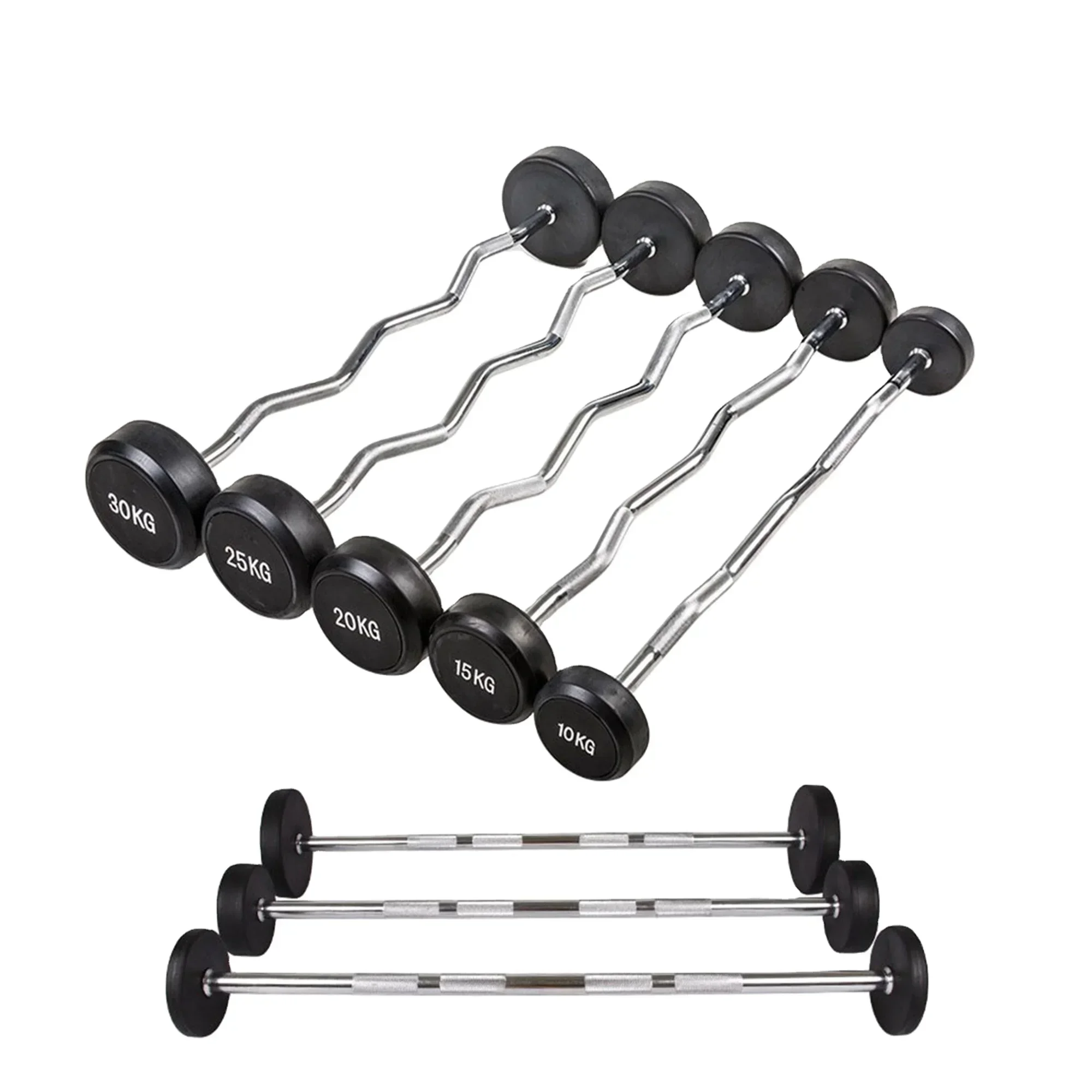 웨이트리프팅 스트레이트 컬 고무 바벨 바 실내 피트니스 - Barbell Curl Bar 리뷰 및 가격