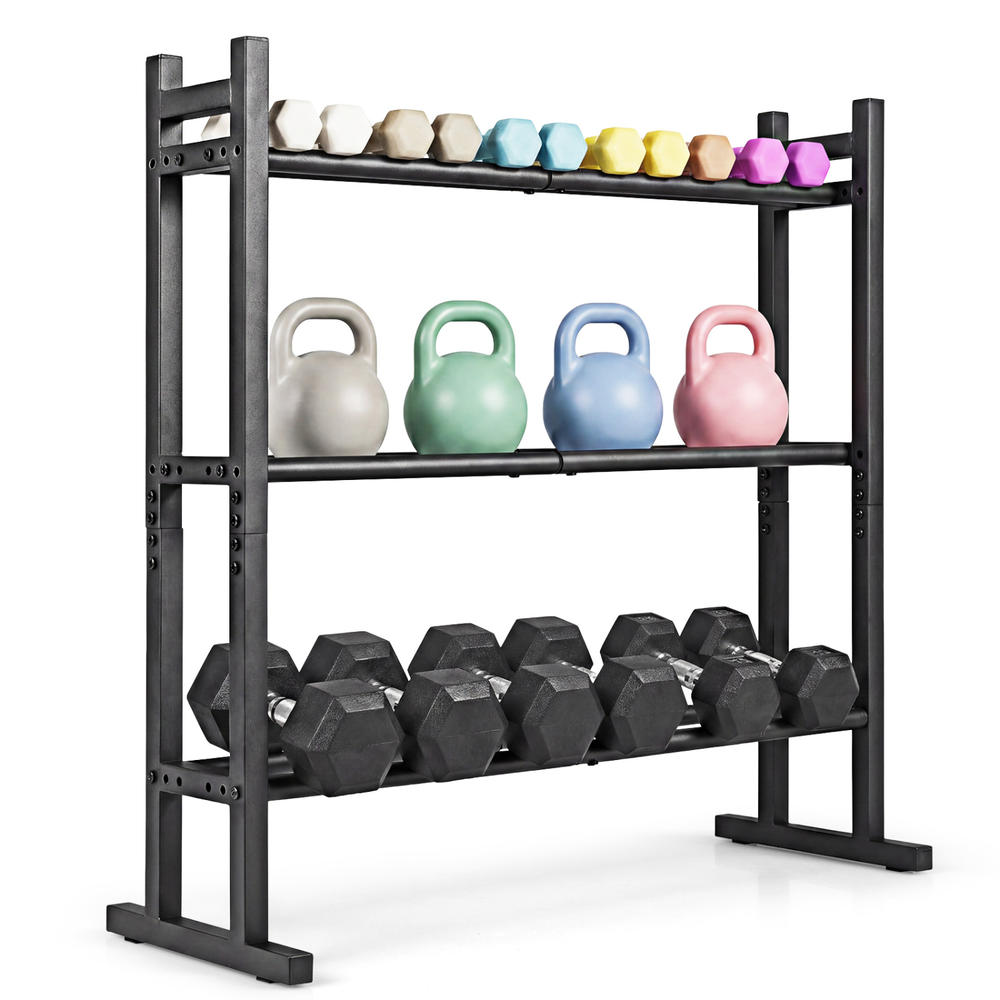 헤비 듀티 3단 덤벨 랙, 분체 도장된 스틸 중량물 보 - Fitness Home Gym Equipment 리뷰 및 가격
